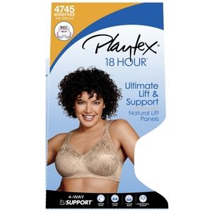 NEW Playtex Women's Ultimate Lift & Support Wireless Bra 4745 - Nude 44DDD 44F